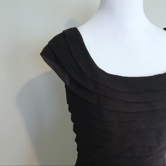 Tadashi Chocolate Brown Tiered Cocktail Dress - Picture 2 of 5